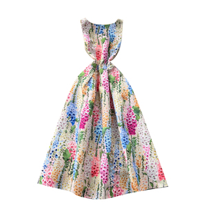 Vestido Midi Informal Tipo Túnica <span class=keywords><strong>Romana</strong></span> de Verano 2025 para Mujer, Sin Mangas, Estilo <span class=keywords><strong>Imperio</strong></span>, Estampado - Product Image 5