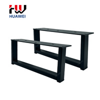 HUAWEI Premium Schwarze U-förmige Metall-Möbelfüße, Hochbelastbare Quadratrohr-Stützbeine für Schränke und Bänke