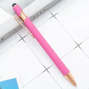 New Arrival Stylus Pen For Touch Screens Ball Point Pen Writing Soft Touch Stylus Metal Ballpoint Pen With Rose Gold Fittings