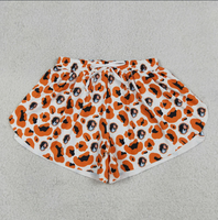 Shorts à volants pour femmes et jeunes filles, motif léopard orange, pour le yoga et les activités sportives, collection Sibling Baby Girls