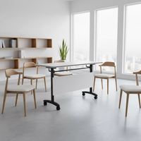 Ensemble de tables de conférence pliantes robustes avec structure métallique pour salles de formation et de réunions