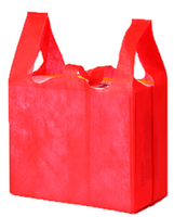 Sac de courses en tissu non tissé 100 % PP biodégradable 30-40 GSM, sac T-shirt écologique et sac à découpe en U pour l'emballage