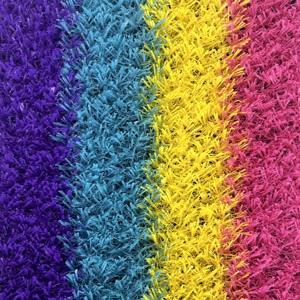 <span class=keywords><strong>Gazon</strong></span> <span class=keywords><strong>synthétique</strong></span> multicolore d'excellente résistance à l'usure <span class=keywords><strong>perméable</strong></span> durable PE5200/PP2800 haute densité <span class=keywords><strong>gazon</strong></span> artificiel arc-en-ciel - Product Image 4