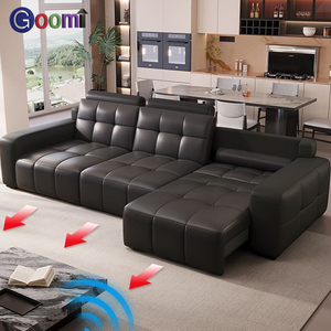 <span class=keywords><strong>Canapé</strong></span>-lit électrique moderne en cuir véritable, trois <span class=keywords><strong>places</strong></span>, modulaire, installation facile, pour usage commercial/appartement/villa, avec rembourrage en éponge - Product Image 4