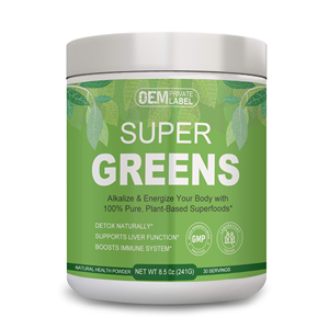 Poudre OEM de marque privée 10 en 1 200g 250g 300g 500g Mélange de poudre pour boisson biologique Supergreens Super Poudre Supplément Verts - Product Image 1