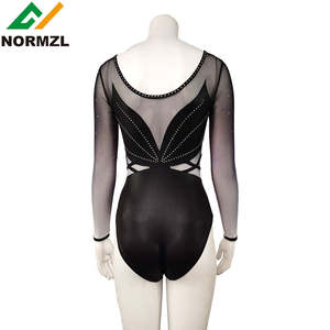 Competição das Mulheres Negras Ginástica Leotard Malha Elegante Ballet Leotard Manga Longa Sublimação Ginástica Roupas Personalizadas - Product Image 3