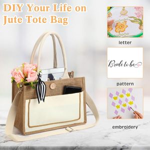 2024 chinois Simple haute qualité femmes jaune lin sac fourre-tout personnalisé tendance Shopping Jute sac - Product Image 4