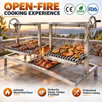 Grill professionnel Santa Maria avec deux grilles réglables indépendamment et deux volants manuels