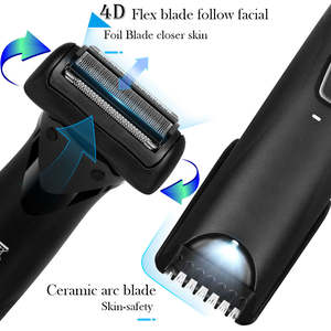 Afeitadora Eléctrica Inalámbrica de Doble Cabezal de Cerámica de la Mejor Calidad, con Pantalla LED, Larga Duración, Resistente al Agua, para el Cuidado Corporal y Recorte de Vello - Product Image 6