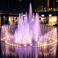 Fuente Musical Comercial Water Faery con Múltiples Boquillas, Iluminación LED Multicolor, Acero Inoxidable para Espectáculos Nocturnos al Aire Libre
