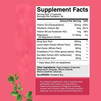 Capsules molles de haute qualité pour la ménopause chez la femme, vitamine D, magnésium, probiotiques, soutien à la régulation hormonale, capsules/flacon