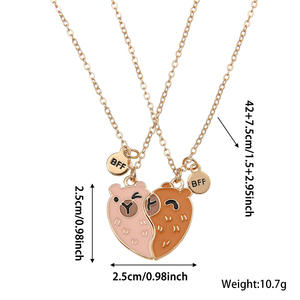 Collar Magnético con Colgante de Corazón Degradado para Niños, Juego de Collares de Atracción Magnética para Mejores <span class=keywords><strong>Amigos</strong></span> - Product Image 5