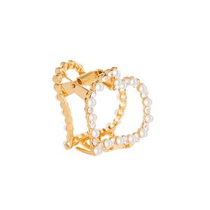 Лидер продаж модные аксессуары для волос из сплава для конского хвоста в Корейском стиле Модные металлические заколки для волос с золотыми стразами и жемчужинами - Product Image 6