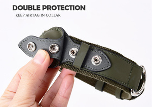 Wholesale Luxury <strong>Dog</strong> Collar with Airtag Cover Customizable Soft PU Pet <strong>Leash</strong> Medium <strong>Large</strong> <strong>Dogs</strong> Solid Pattern Training <strong>Dog</strong> Collar - Product Image 5