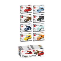 Mini-véhicule de construction en blocs, jouet de collection, série d'assemblage DIY, petite voiture jouet pour enfants, cadeau promotionnel, vente en gros