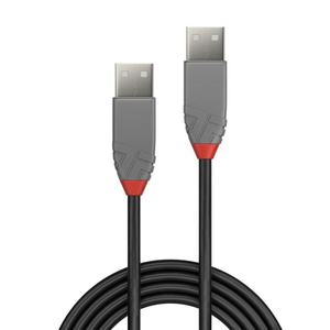 Cable USB 2.0 de 0,5 m, tipo A, color negro/gris, ideal para transferir datos y cargar dispositivos compatibles. - Product Image 2