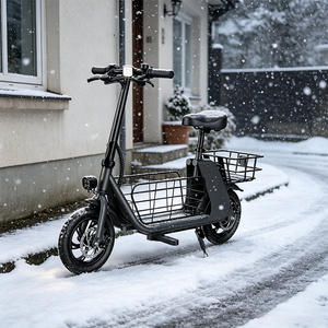 US Stock 450w Vouwbare Elektrische Scooter 12.5'' Vetbanden Hond/Katendrager 3-persoons Goederentransport Elektrische Scooter Elektrische Fietsmand - Product Image 5