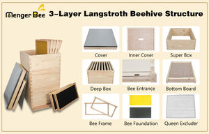 Nueva Colmena de Abejas para Apicultura, 10 Cuadros, 3 Niveles, Colmena Langstroth de Abeto Chino - Product Image 4