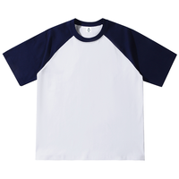 T-shirt à manches courtes raglan 250 g/m², T-shirt de baseball vierge en gros pour sublimation/broderie, livraison directe disponible