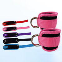 Sangles de cheville réglables en néoprène à double anneau en D pour machine à câble, idéales pour l'entraînement des jambes, des hanches et des fessiers en salle de sport