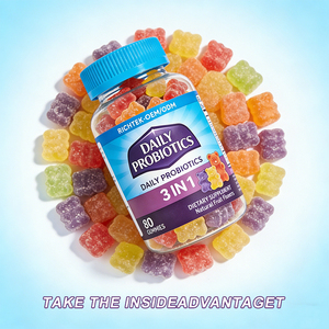 Probióticos Crudos 100 Mil Millones de UFC, Formulados por Doctores para Mujeres y Hombres, Suplemento Completo para Adultos con 60 Gomitas, Estable en el Refrigerador - Product Image 5