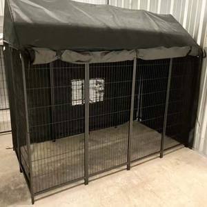 <span class=keywords><strong>Kit</strong></span> de clôture/maison pour chien en fil soudé enduit de PVC noir de 4 "x 4" chenil pour chien - Product Image 5