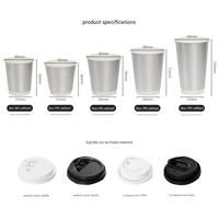 Logo Kustom Tahan Lama Minimalis Pesta 2-In-1 Minuman Camilan Biodegradable Ramah Lingkungan 16oz Gelas Kopi Kertas Sekali Pakai Tutup 200