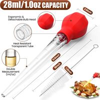 Grande brosse de nettoyage en silicone pour boudinette à dinde, de qualité supérieure, facile à utiliser, seringue à bulbe puissante, compatible lave-vaisselle, Thanksgiving, Noël