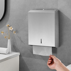 Distributeur de <span class=keywords><strong>papier</strong></span> toilette mural verrouillable en acier inoxydable massif pour serviettes en <span class=keywords><strong>papier</strong></span> pliées en Z ou en C - Product Image 1