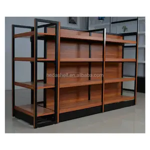 Popular products wooden rack store display miniso shelves rack for shop