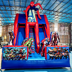 Tobogán Inflable Comercial Gigante con Diseño <span class=keywords><strong>de</strong></span> Soplador, Tobogán Doble Inflable <span class=keywords><strong>de</strong></span> <span class=keywords><strong>Spiderman</strong></span> en Venta - Product Image 1