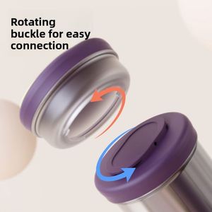 Double-Layer Round Plastic Salad Cup with Spoon - Portable <b>Breakfast</b> <b>Container</b>, Trendy Fruit Cup for Office Workers and Students - Product Image 4