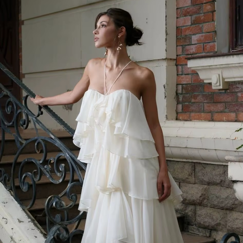 Chiffon Maxi Dress - Ruffle Layer Women's Summer Dress