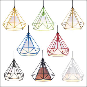 กรอบโลหะสามเหลี่ยมที่มีสีสันจี้โคมไฟระย้าเหล็ก - Product Image 4