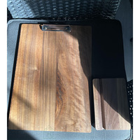Porte-menu en bois de noyer, petit porte-menu avec clip métallique et base stable, support de menu pour bar, cafés, comptoirs