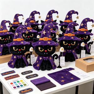 Juguetes <span class=keywords><strong>de</strong></span> Peluche <span class=keywords><strong>de</strong></span> Gato OEM, Peluche <span class=keywords><strong>de</strong></span> Mago Gordo Personalizado <span class=keywords><strong>de</strong></span> Halloween con Varita Mágica para Niños <span class=keywords><strong>de</strong></span> Todas las Edades, Decoración - Product Image 6