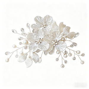 Pince à <span class=keywords><strong>cheveux</strong></span> classique 3-en-1 détachable avec nœud en satin, fleur, perle et cristal pour <span class=keywords><strong>mariée</strong></span>, femme, mariage, bal de promo, fête prénuptiale, accessoires capillaires - Product Image 5