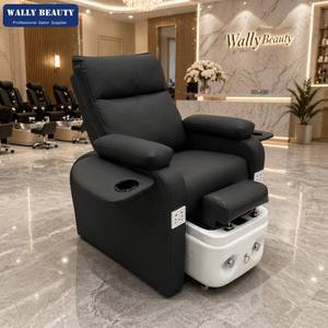 Fauteuil de pédicure rose corail chic avec bassin, lit électrique inclinable pour extensions de cils, fauteuil de spa professionnel rose, poste de travail de salon - Product Image 2