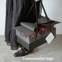 Nouveau design boîte à fleurs carte blanche impression colorée emballage de fleurs boîte cadeau avec logo