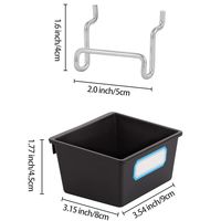 Boîte de rangement rectangulaire avec crochets, en plastique PP, pour garage, atelier, bureau, support mural pour outils, 1 pièce