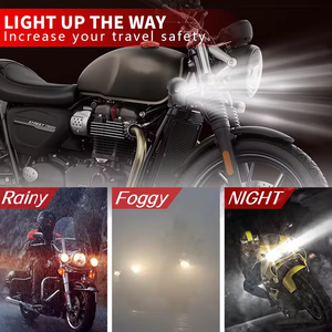 Faro LED de calavera para motocicleta de 3 pulgadas y 40W, foco externo de doble color 6000K-6500K, bombilla H4 de 6000 lúmenes, ajuste universal - Product Image 4