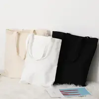 Borse riutilizzabili per la spesa in tela di cotone bianca pieghevoli riciclate personalizzate stampate