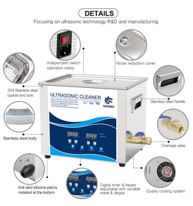 10L 120W/240W Biến Sóng Sạch Hơn Kỹ Thuật Số Siêu Âm Sạch Hơn Máy Cho Hộ Gia Đình Thương Mại Và Công Nghiệp - Product Image 6