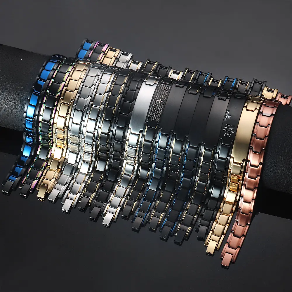 Maple Direct Selling Bio Health Magnetic Bracelet Wear-Resistant Energy Magnetic Bracelet Polished Titanium Magnetic Bracelet