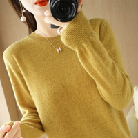 Pull en maille douce pour femme, col rond, maille fine, manches longues, col côtelé, confortable, décontracté, pour le quotidien et le week-end, idéal pour superposer, vente en gros
