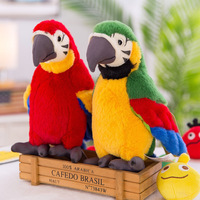 En gros, Peluche oiseau ara réaliste, jouet en peluche, figurine décorative, cadeau d'anniversaire pour enfants, jouet en peluche perroquet doux