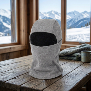 Balaclava unisexe, masque intégral gris et noir, pour l'extérieur, hiver, chaud, coupe-vent, 100% polyester, adulte, 56-58 cm - Product Image 5