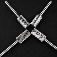 2026 Fraise à ongles professionnelle en carbure 3/32" à tête plate 4XC 3XC, grande fraise cylindrique pour manucure, pédicure et acrylique