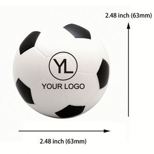 Mini ballon de football personnalisé avec logo blanc, 2,48 pouces, en mousse PU, anti-stress, jouet à presser pour soulager l'anxiété, impression sérigraphique, promotionnel - Product Image 2