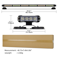 Bande lumineuse stroboscopique de toit de 28,4 pouces à 80 LED, couleur ambre, installation magnétique, avec contrôleur et lumière d'avertissement